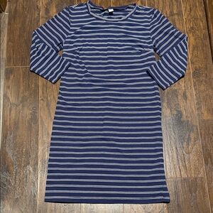 Old Navy Blue and White Striped Long Sleeve Dress
